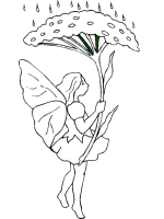 A coloring page of elves